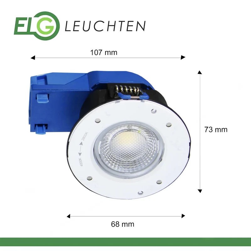 Dimmbarer LED Einbaustrahler 240V 7,5W, 600-650LM, 2800-4000K, IP54, 68mm