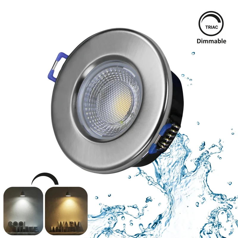 Dimmbarer LED Einbaustrahler 240V 7,5W, 600-650LM, 2800-4000K, IP54, 68mm