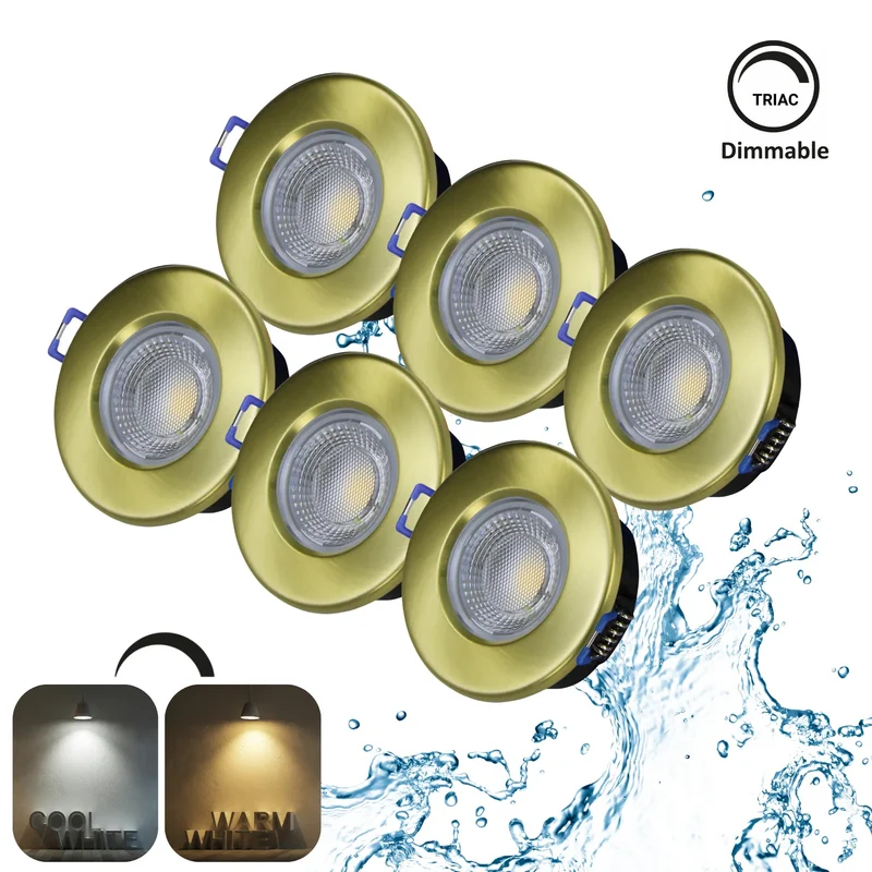 Dimmbarer LED Einbaustrahler 240V 7,5W, 600-650LM, 2800-4000K, IP54, 68mm