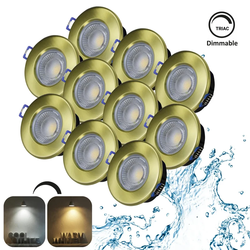 Dimmbarer LED Einbaustrahler 240V 7,5W, 600-650LM, 2800-4000K, IP54, 68mm