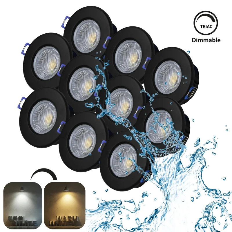 Dimmbarer LED Einbaustrahler 240V 7,5W, 600-650LM, 2800-4000K, IP54, 68mm