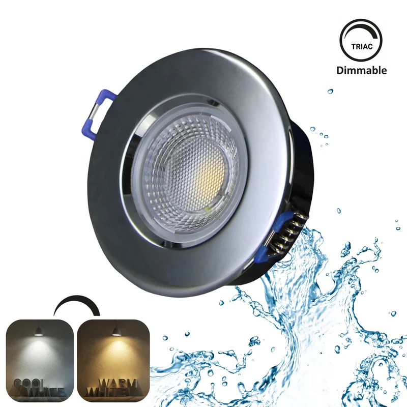 Dimmbarer LED Einbaustrahler 240V 7,5W, 600-650LM, 2800-4000K, IP54, 68mm