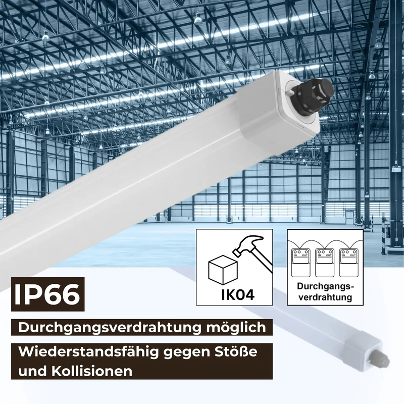 LED Feuchtraumleuchte 60cm 4000K oder 6500K 19W 1800lm IP66