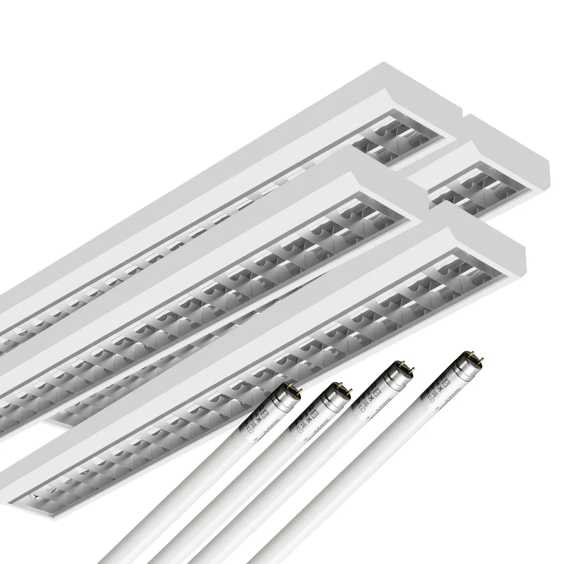 LED Rasteranbauleuchte Single-Raster 120cm 1-flammig vorverdrahtet für LED Röhren
