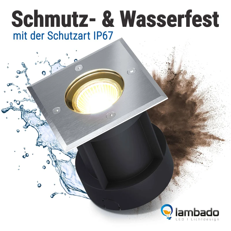 LED Bodeneinbaustrahler IP67 eckig mit RGB Farbwechsel - Smart Home Alexa & Google