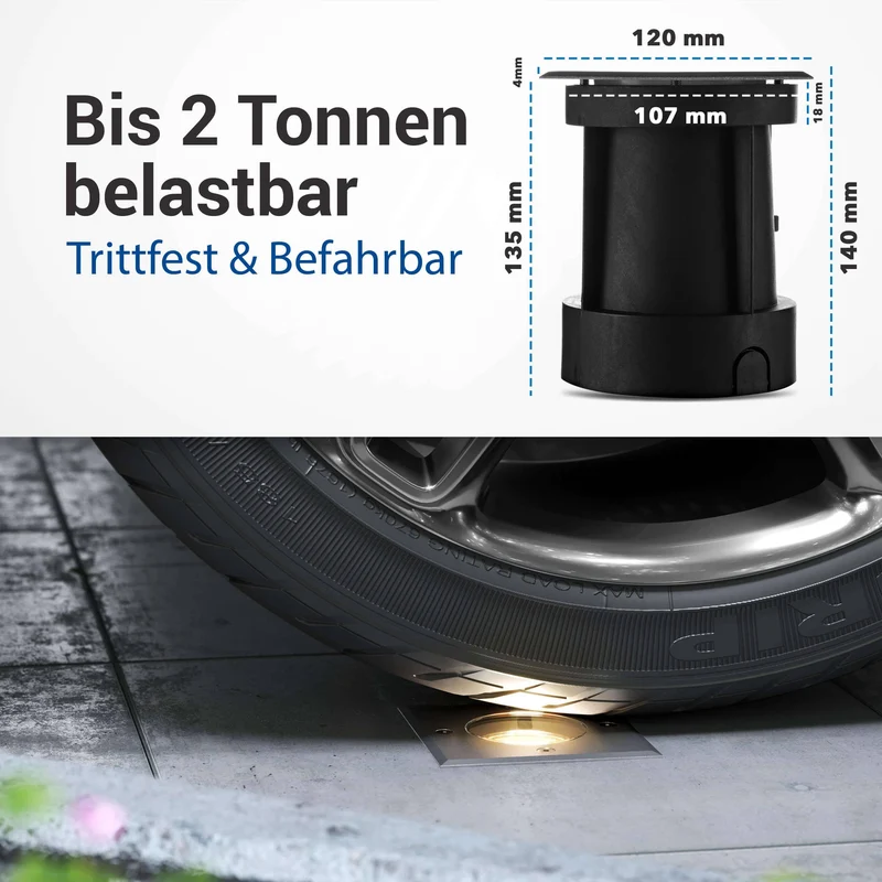 LED Bodeneinbaustrahler IP67 eckig mit RGB Farbwechsel - Smart Home Alexa & Google