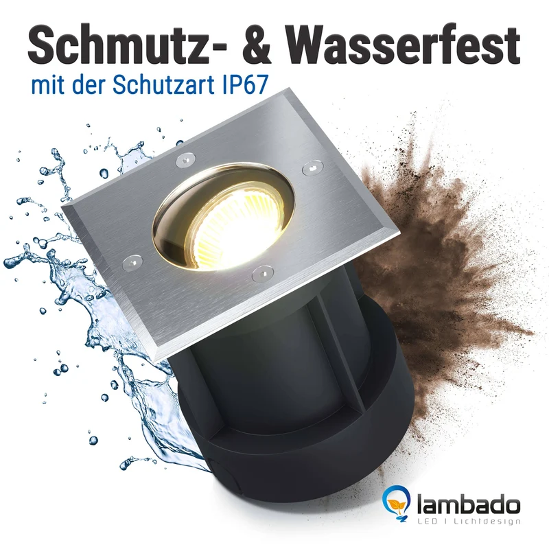 LED Bodenstrahler schwenkbar IP67 eckig mit RGB Farbwechsel - Smart Home Alexa & Google