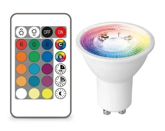 LED Bodenstrahler schwenkbar IP67 schwarz eckig mit RGB+CCT Farbwechsel 5W GU10