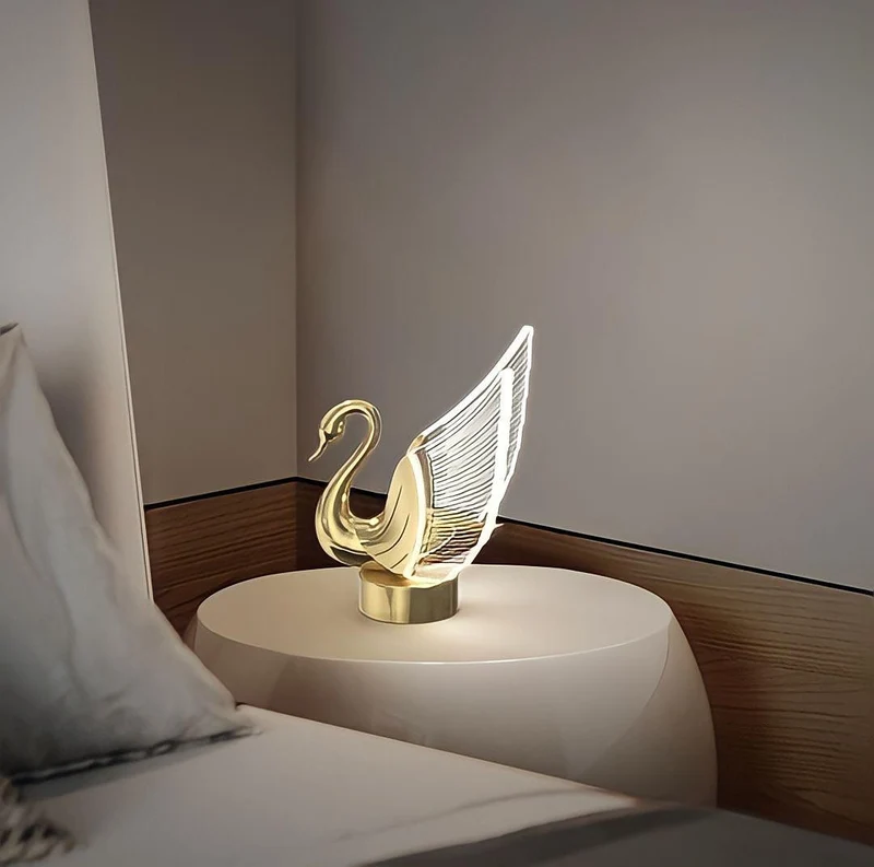 Tischlampe LED in Schwanform
