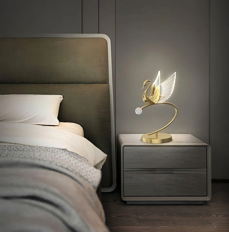 Tischlampe LED in Schwanform
