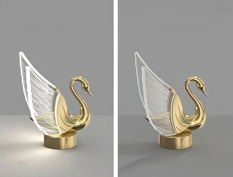 Tischlampe LED in Schwanform
