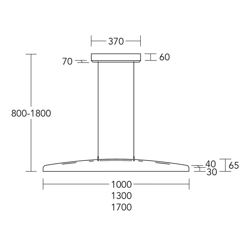 Arco LED Balkenleuchte Ober- und Unterlicht mit Rollizug