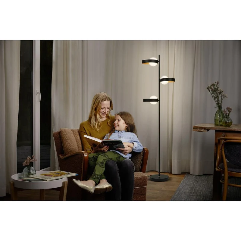 OSRAM DECOR Memphis Stehleuchte, schwarz/gold, G9-Sockel