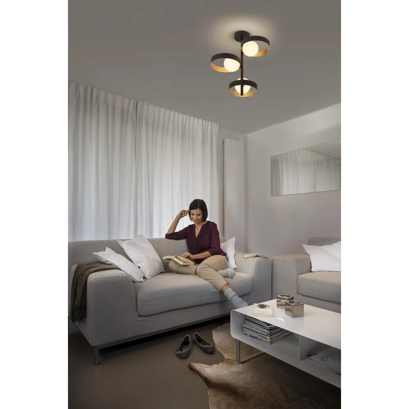 OSRAM DECOR Memphis Deckenleuchte, schwarz/gold, G9