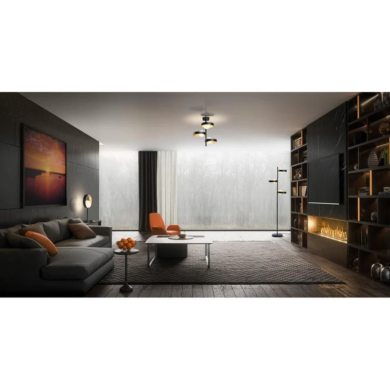OSRAM DECOR Memphis Deckenleuchte, schwarz/gold, G9