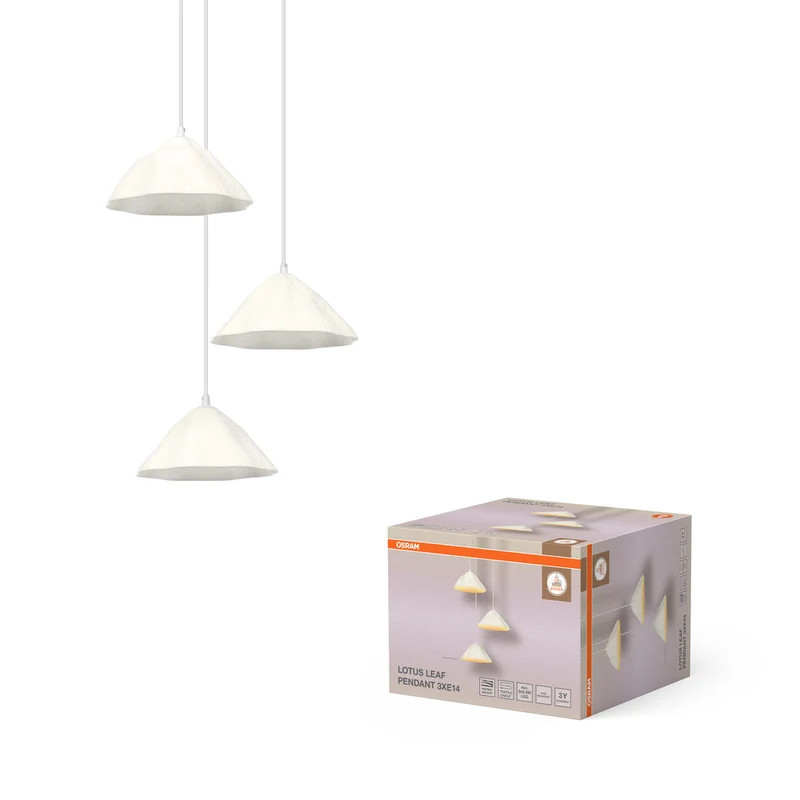 OSRAM DECOR Pendelleuchte 3-flammig Decor Lotus Leaf weiß, E14