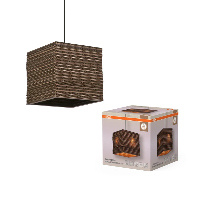 OSRAM DECOR Pendelleuchte Decor Cardboard Square braun, E27