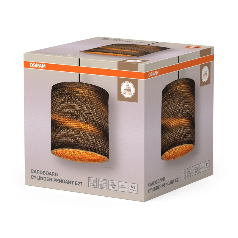 OSRAM DECOR Pendelleuchte Decor Cardboard Cylinder braun, E27