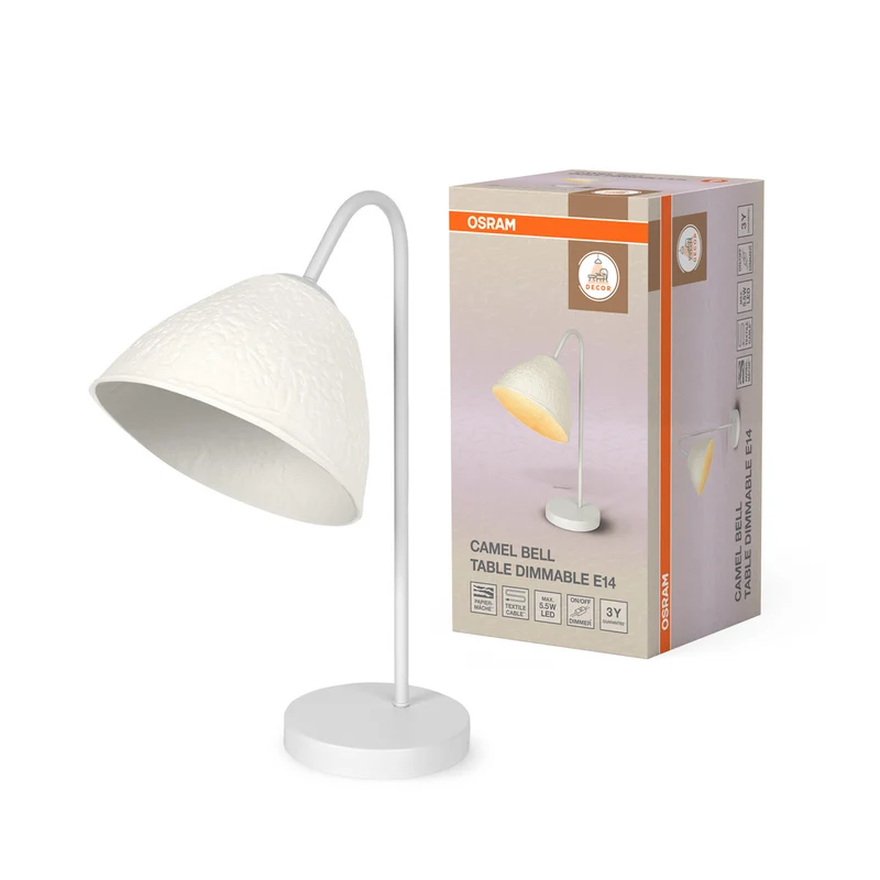 OSRAM DECOR Tischleuchte Decor Camel Bell weiß, E14, dimmbar