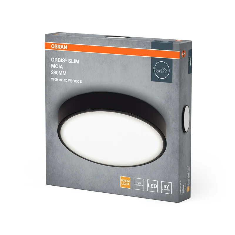 OSRAM ORBIS Slim Moia Deckenleuchte, schwarz, 20W, 2200lm