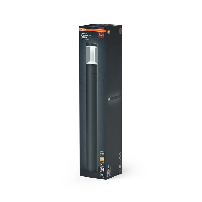 OSRAM ENDURA Style moderne Außenleuchte mit Lichtleiter in Dunkelgrau, Gartenlaterne mit blendarmem Licht, IP-54 Schutz, für Wegbeleuchtung