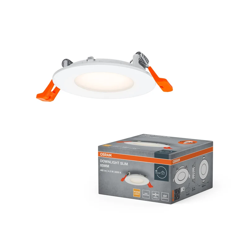 OSRAM RECESS SLIM DOWNLIGHT LED Deckenleuchte, Ø 85mm 220…240V 4,50W / 3000K Warmweiß