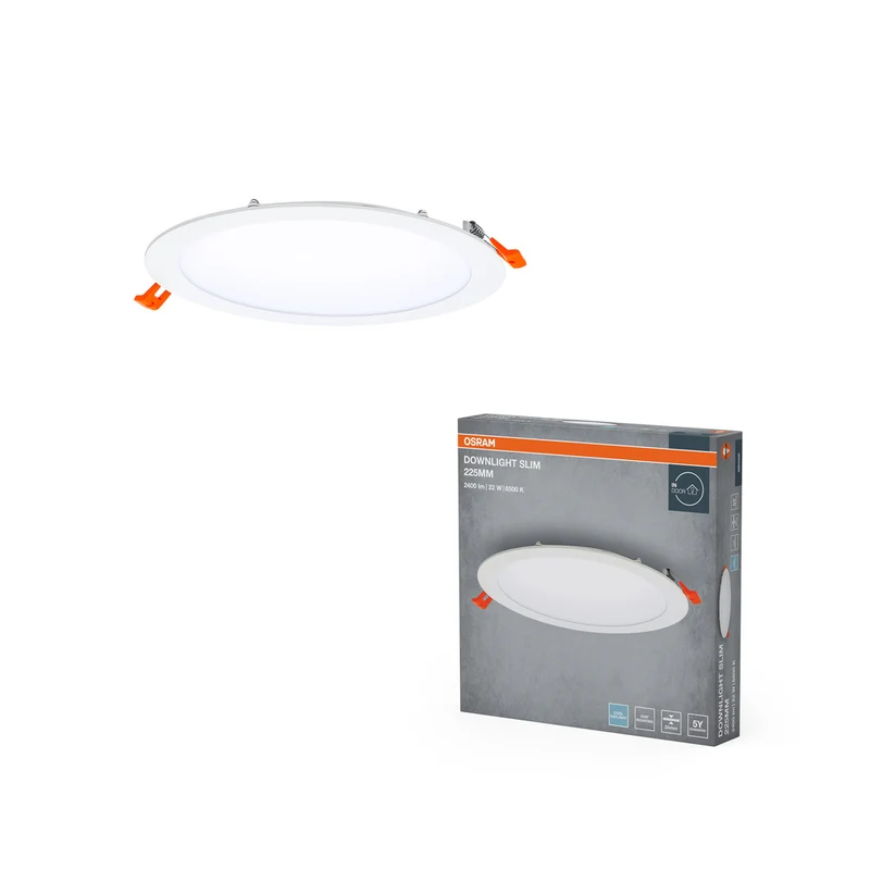 OSRAM RECESS SLIM DOWNLIGHT LED Deckenleuchte, Ø 225mm, 220…240V 22W / 6500K Kaltweiß