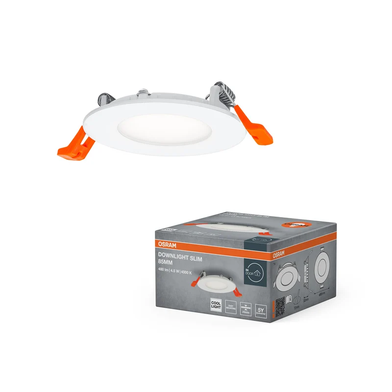 OSRAM RECESS SLIM DOWNLIGHT LED Deckenleuchte, Ø 85mm, 220…240V 4,50W / 4000K Kaltweiß