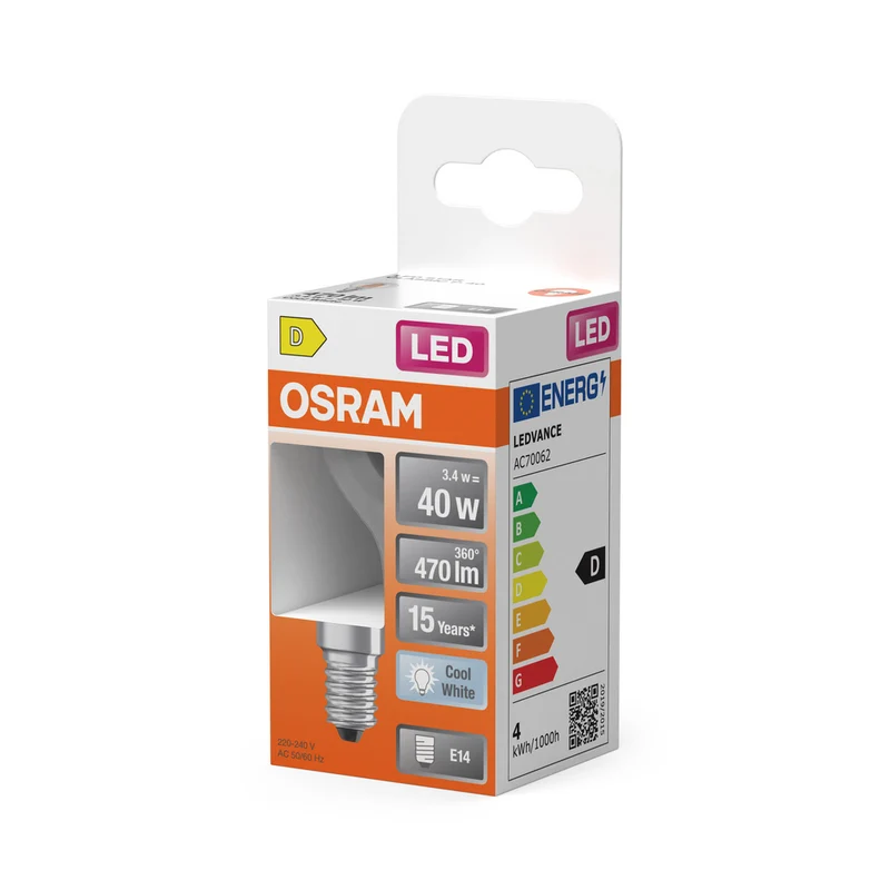 OSRAM Retrofit Classic P LED Lampe (ex 40W) 4W / 4000K Kaltweiß E14