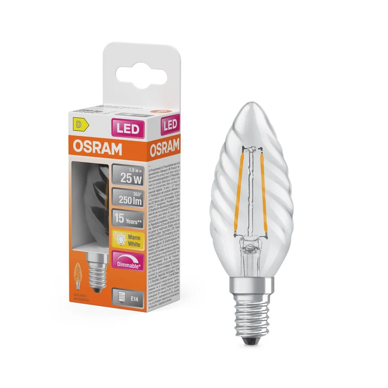 OSRAM LED Superstar Classic Lampe, Minikerze, 2.8W, 250lm , Warmweiß , E14