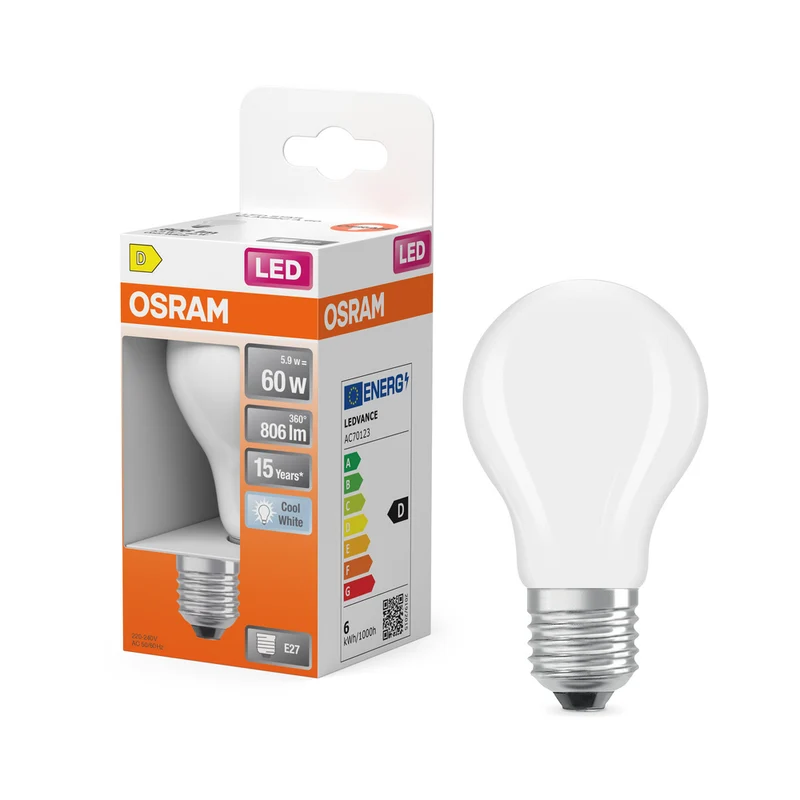 OSRAM Retrofit Classic A LED Lampe matt (ex 60W) 6,5W / 4000K Kaltweiß E27