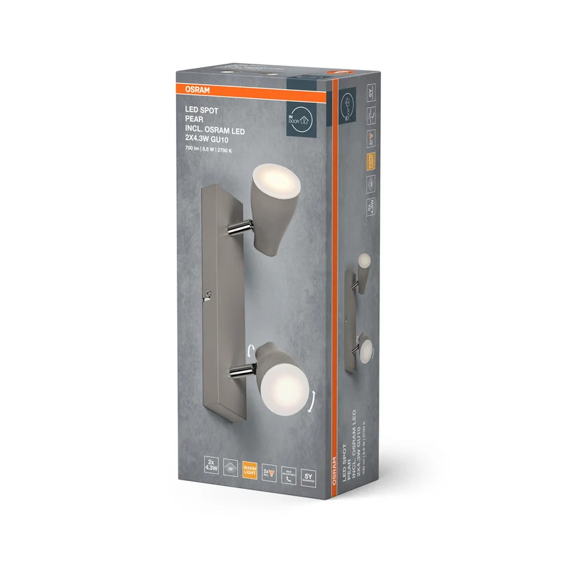 OSRAM LED SPOT PEAR Deckenanbau-Spot, gr, 8,6W, 420lm