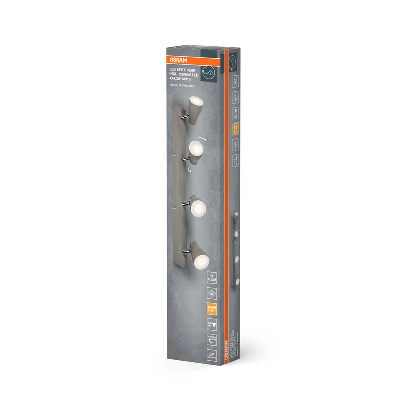 OSRAM LED SPOT PEAR Deckenanbau-Spot, gr, 17,2W, 840lm