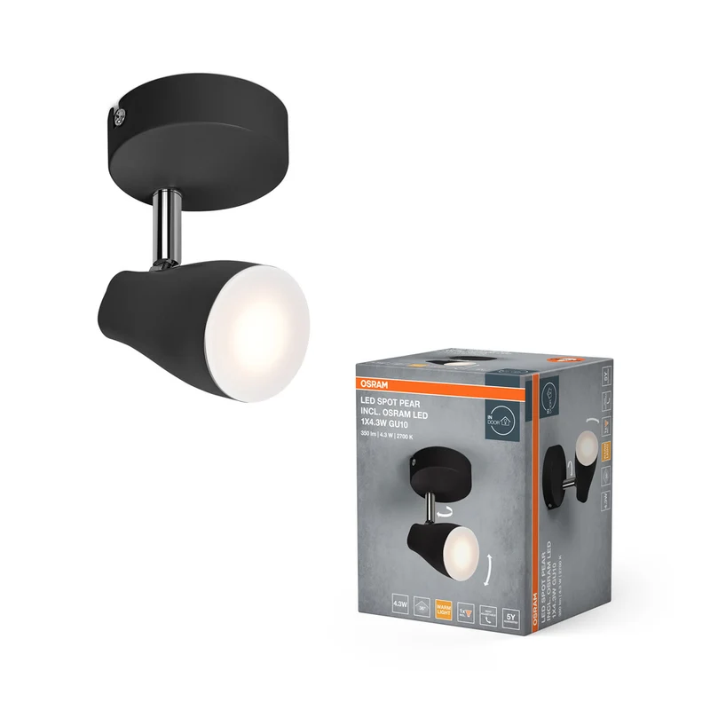 OSRAM LED SPOT PEAR Deckenanbau-Spot, sw, 4,3W, 840lm