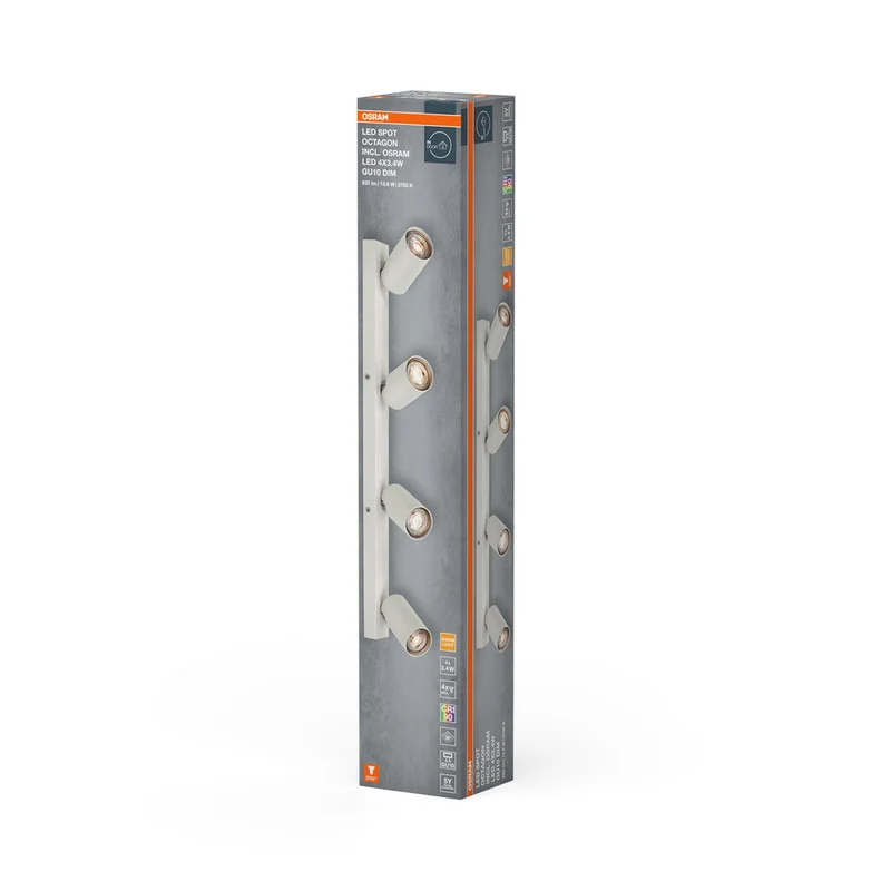 OSRAM LED SPOT OCTAGON Deckenleuchte 4 x 3,4W, GU10, 920lm, weiß