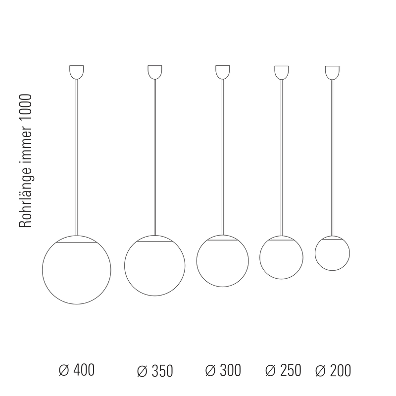Tecnolumen - Pendelleuchte mit Opalkugel HL 99
