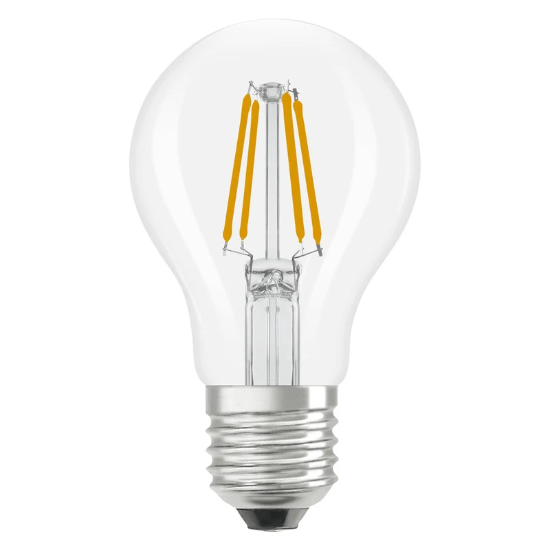 OSRAM LED-Lampen, klassische Kolbenform, 40 Watts Ersatz, E27, A-shape, 2700 Kelvin, Warmweiß, Klares Glas, 2-er Pack