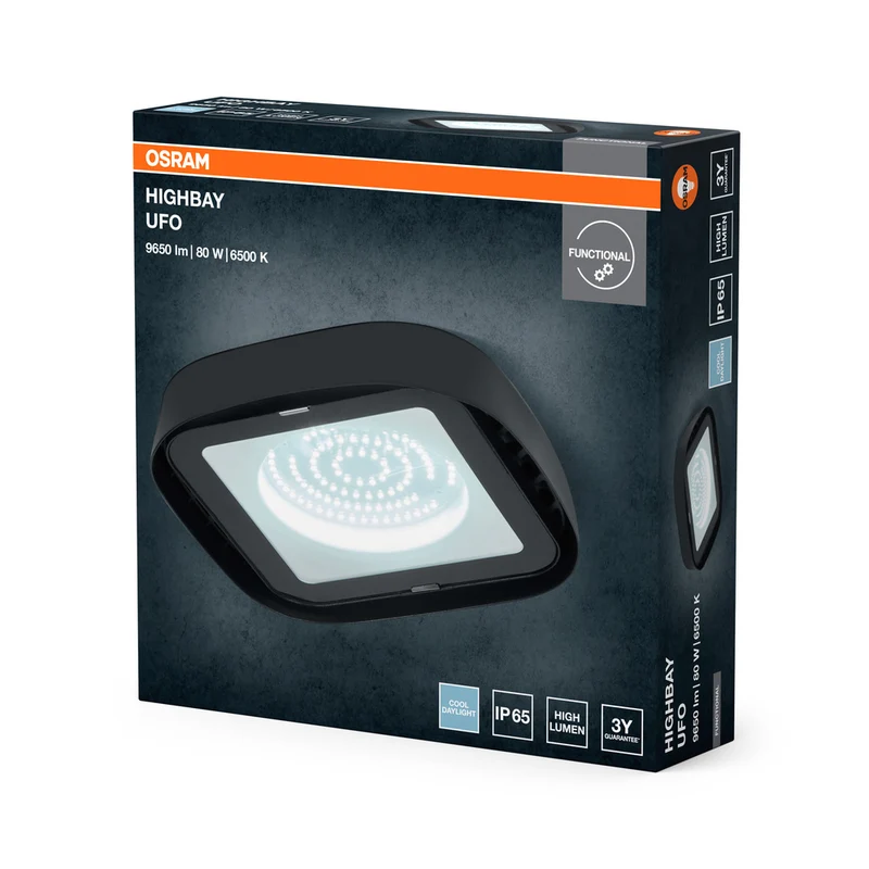 OSRAM Highbay Ufo Deckenleuchte 80W 865 IP65 schwarz