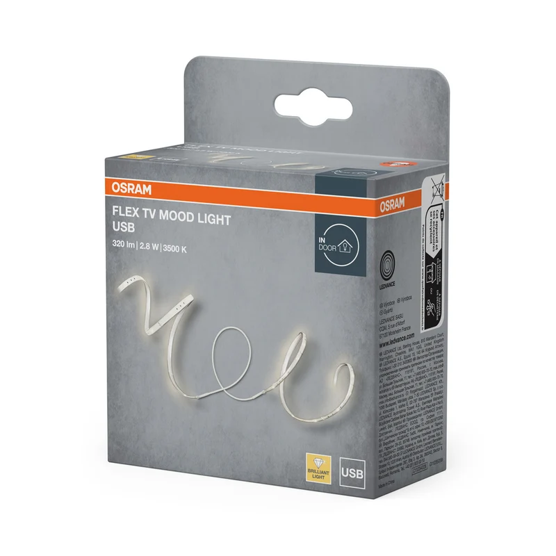 OSRAM FLEX TV MOOD LIGHT USB LED Streifen, 200 lm, 3500 K, Warmweiß