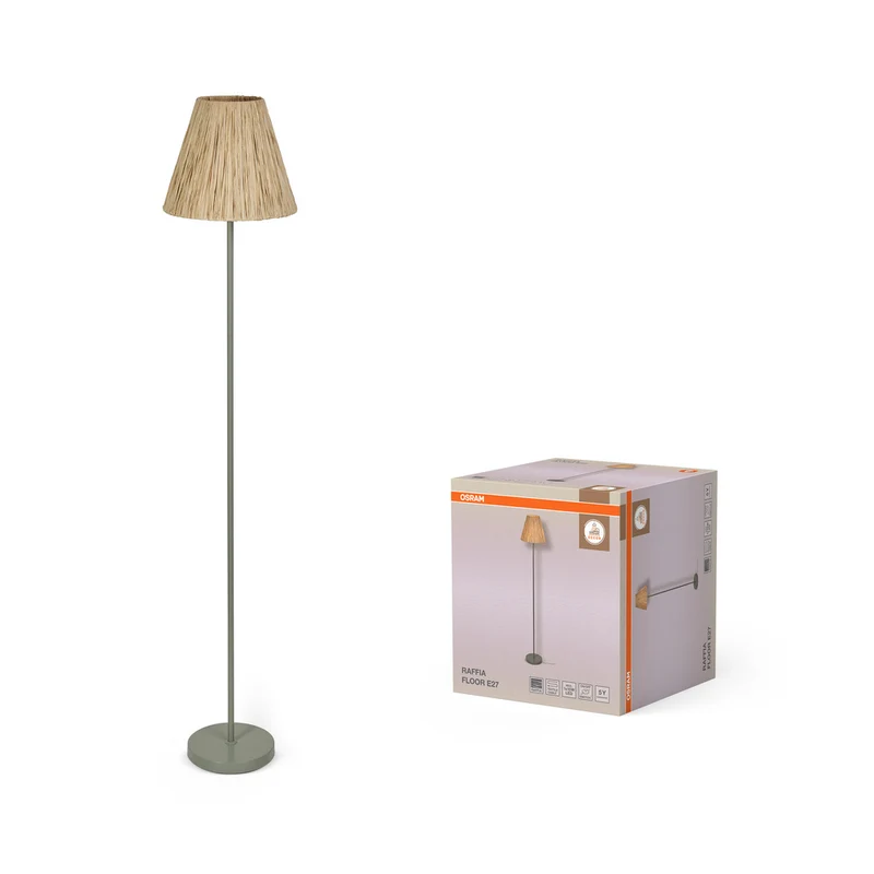 OSRAM DECOR Standleuchte Decor Raffia grün-braun, E27, 300 mm