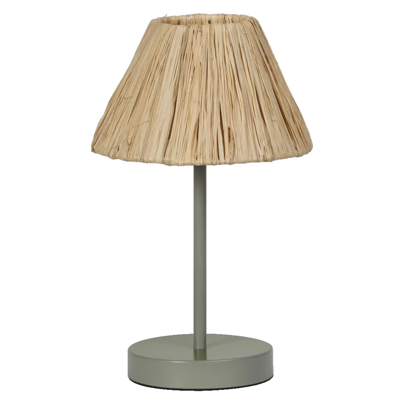 OSRAM DECOR Tischleuchte Decor Raffia grün-braun, E27, 200 mm