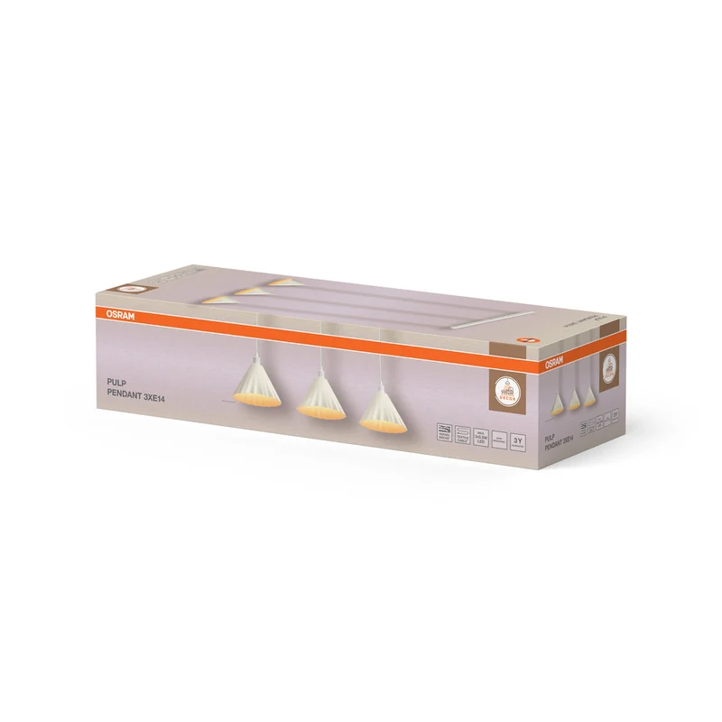 OSRAM DECOR Pendelleuchte 3-flammig Decor Pulp weiß, E14