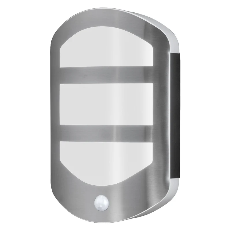OSRAM ENDURA Style Plate Wall Wandleuchte in moderner Edelstahloptik mit Sensor und indirektem Licht, helle und funktionale LED-Außenleuchte, IP44-Schutz, für Eingangsbeleuchtung und Fassaden