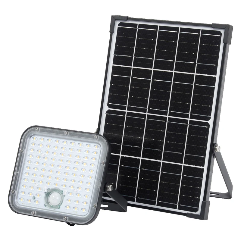 OSRAM LED-Solar-Außenleuchte Endura Outdoor schwarz mit Flutlicht und Solar-Panel, 5 m langes Kabel, mit Fernbedienung und PIR-Bewegungsmelder, 30 W, 4500 lm, 840, 4000 K Lichtfarbe, EEK A