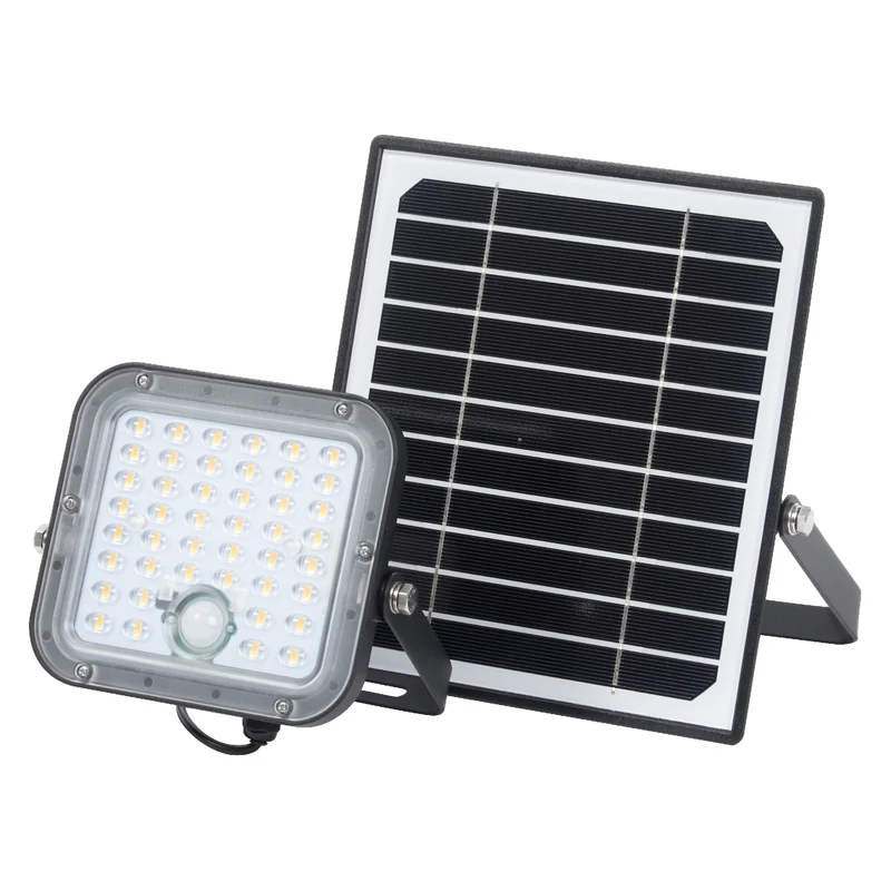 OSRAM LED-Solar-Außenleuchte Endura Outdoor schwarz mit Flutlicht und Solar-Panel, 5 m langes Kabel, mit Fernbedienung und PIR-Bewegungsmelder, 10 W, 1400 lm, 840, 4000 K Lichtfarbe, EEK A