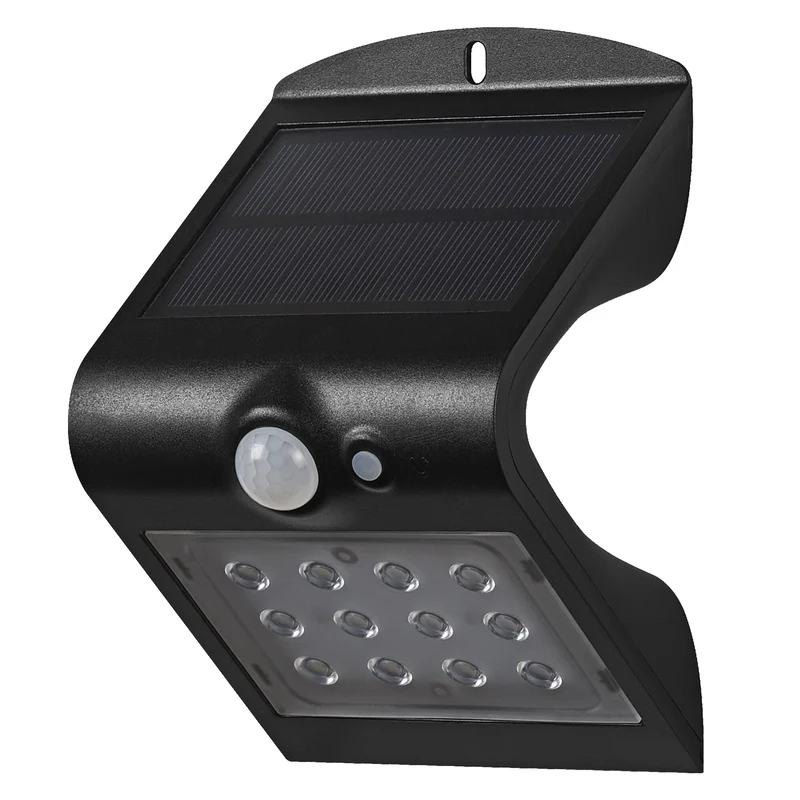 OSRAM ENDURA BUTTERFLY Solar-Flutlicht, schwarz, 1,5W, 200lm, Bewegungs- & Lichtsensor, Outdoor-Leuchte, Batterie aufladbar, lange Lebensdauer, einfache Montage, IP65, 4000K