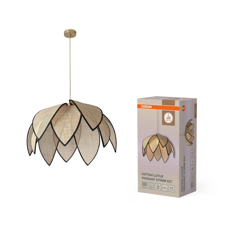 OSRAM DECOR Rattan Lotus Pendelleuchte E27 Braun