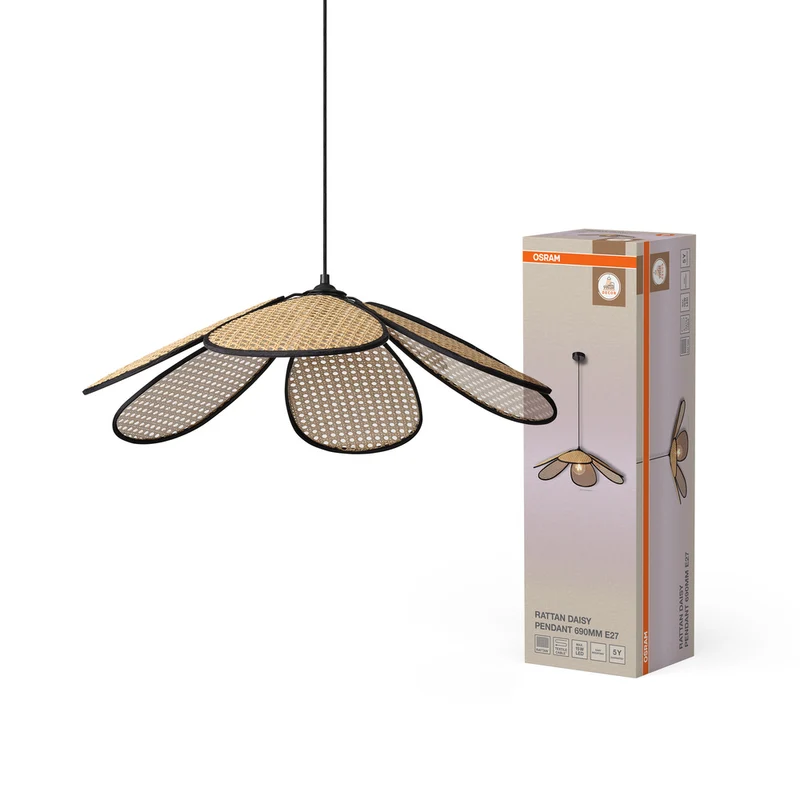 OSRAM DECOR Rattan Daisy Pendelleuchte E27 Braun