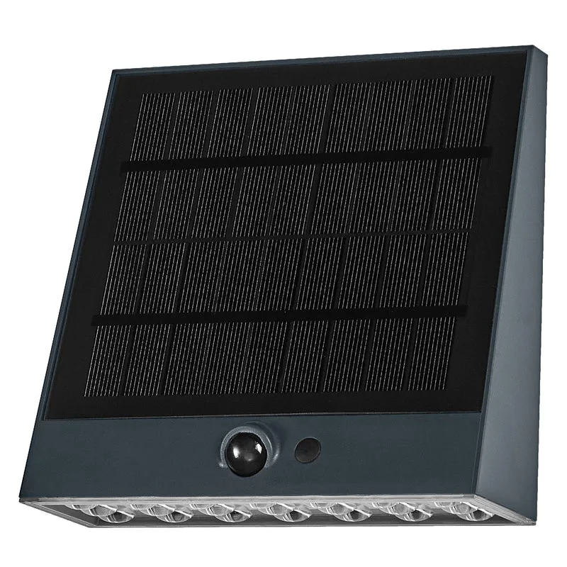 OSRAM Endura Style Solar LED Wandleuchte Fin, 10,2W, 3000K warmweiß, 890 lm, PIR Sensor, IP54, 18 Tage Akku