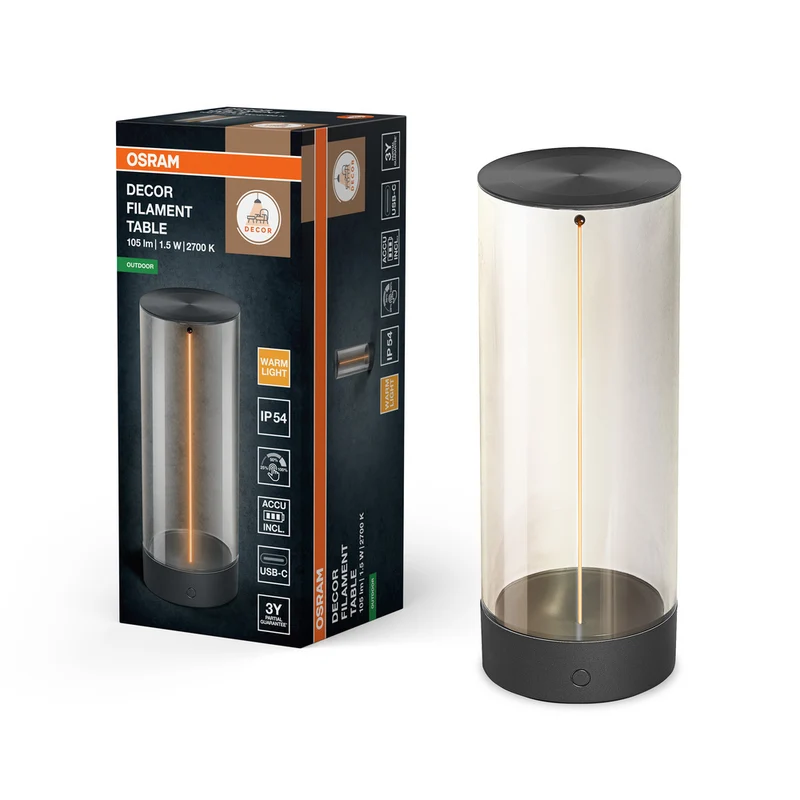 OSRAM ENDURA® STYLE DECOR FILAMENT Tischleuchte USB IP54 Dimmbar